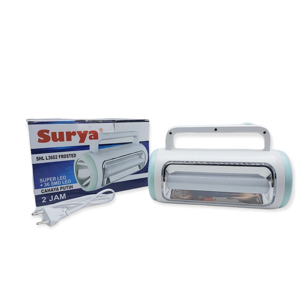 SURYA Senter Emergency SHL L3602 Frosted / LampuTangan Darurat 2 Sisi Cahaya Putih