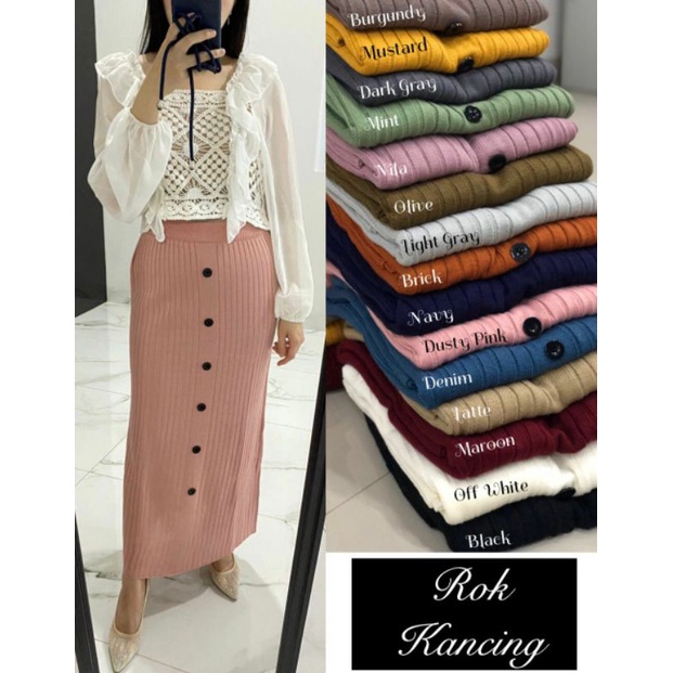 Rok rajut (kancing depan)