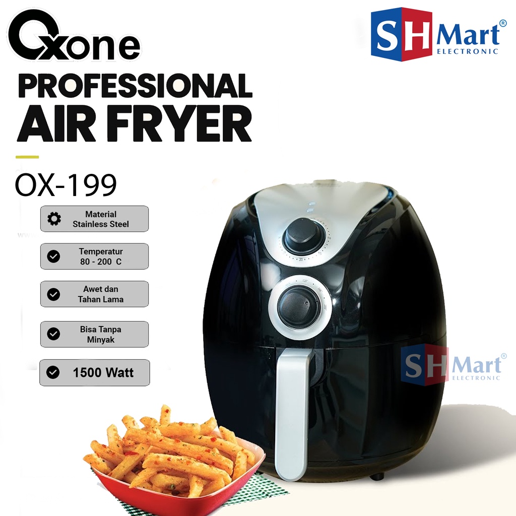 OXONE PROFESSIONAL AIR FRYER  4 LITER OX-199N OX199N MENGGORENG TANPA MINYAK GARANSI RESMI OXONE