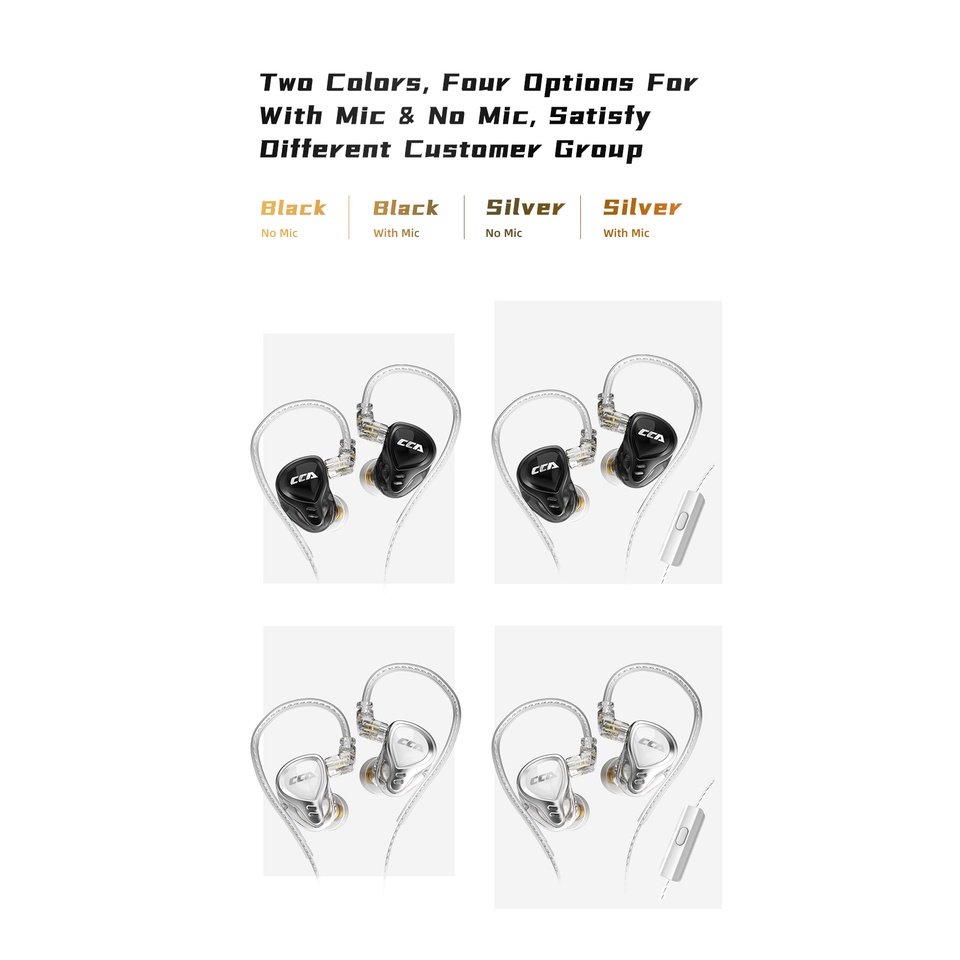 Cca CA16 Pro Headset Earphone Kabel 7BA + 1DD Hybrid Teknologi 16 Unit Bass HiFi Dengan Mic