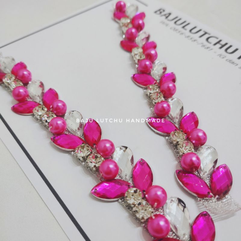 payet rangkai salur pinggang murah magenta banyak warna