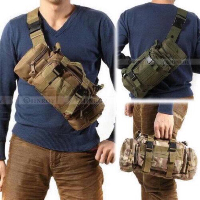 Kwalitas Import Terbaik Tas Selempang Army  Tactical 