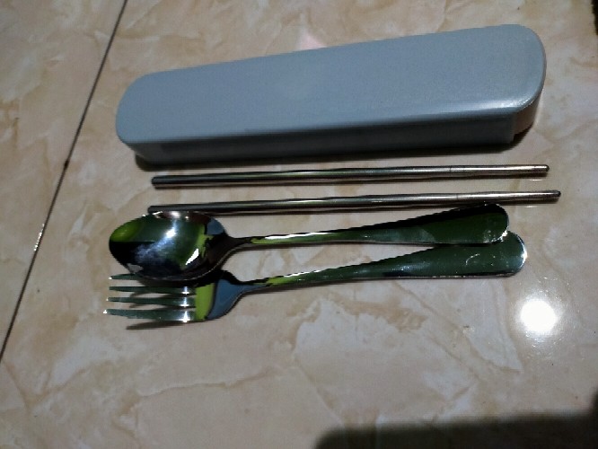 Set Sendok Garpu Sumpit Stainless Stell Tebal Food Grade Box