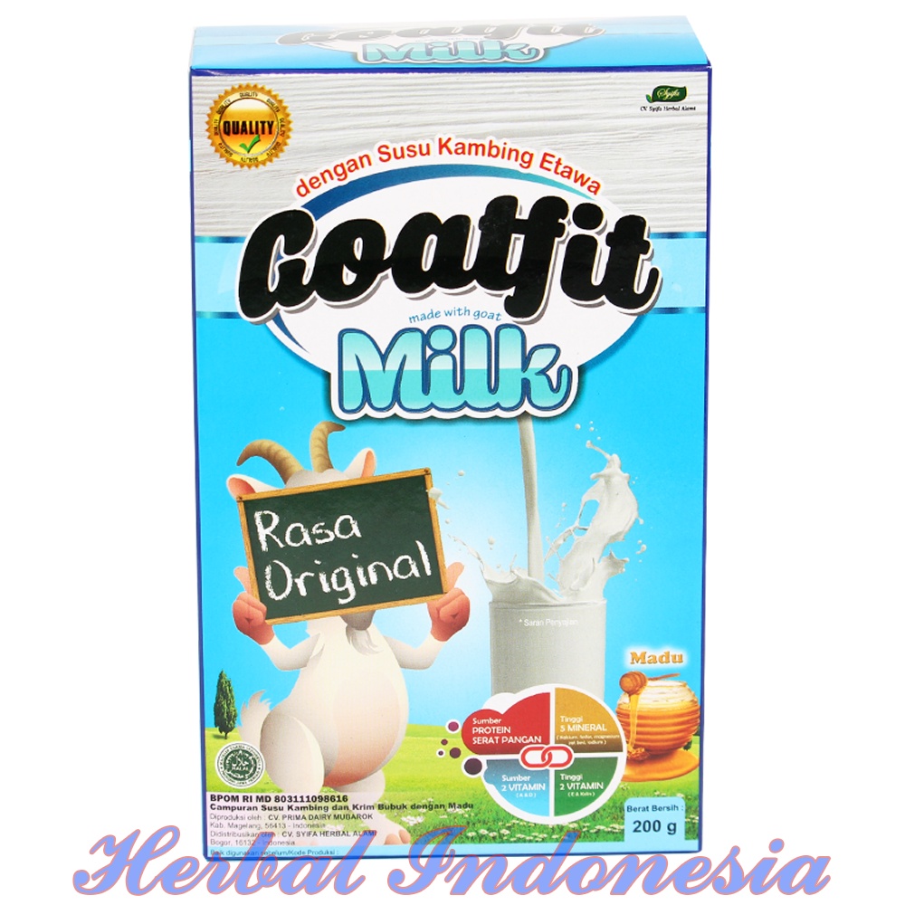 GOATFIT MILK PUTIH susu Kambing ettawa plus Royal jelly Goat Fit 200 Gram