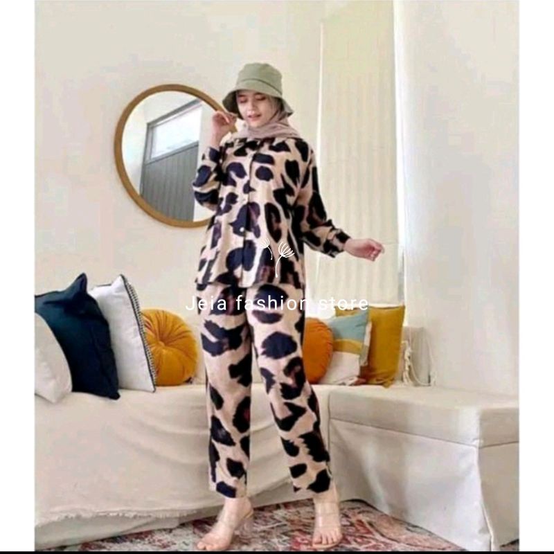 ULIN SET LEOPARD || ONE SET LEOPARD KOMBINASI || ONE SET TIE DYE TERBARU || SETELAN KATUN RAYON KOMB