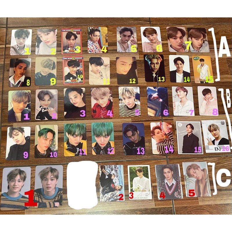 PHOTOCARD KAI EXO ALBUM OFFICIAL PC KAI EXO