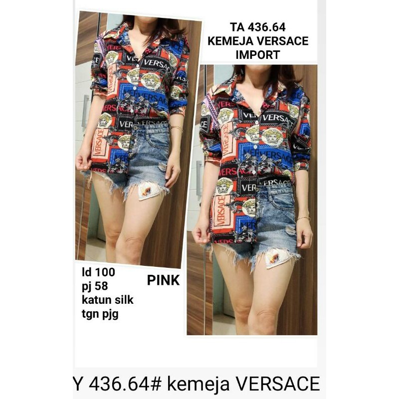 Athalla Jual Murah Ctr36676 Kemeja Import Premium Versace 1520 06 Shopee Indonesia