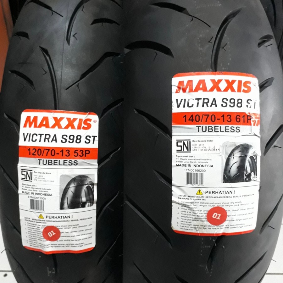Sepasang Ban Luar Maxxis NMAX || VICTRA S98ST 120/70-13 & 140/70-13 || GRATIS PENTIL  TUBLESS