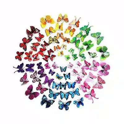 Stiker Dinding 3D Motif Kupu - Kupu 12 Pcs / Wall Sticker Hias Butterfly 1 set