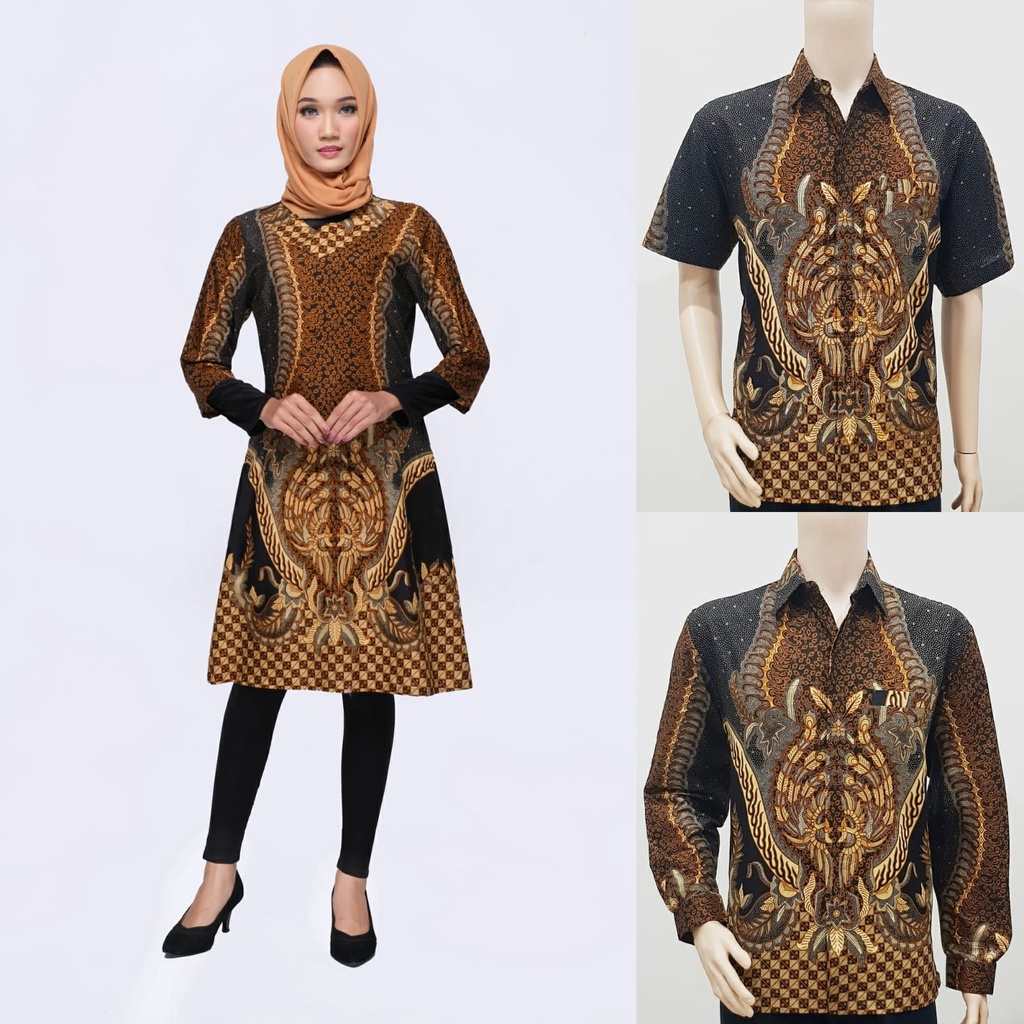 Set Couple Sarimbit Keluarga Lebaran Tunik Batik Muslim 2994