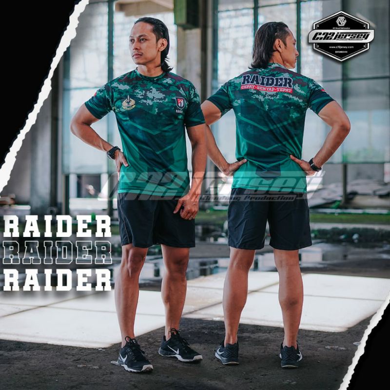 KAOS JERSEY OLAHRAGA RAIDER HIJAU FULLPRINT
