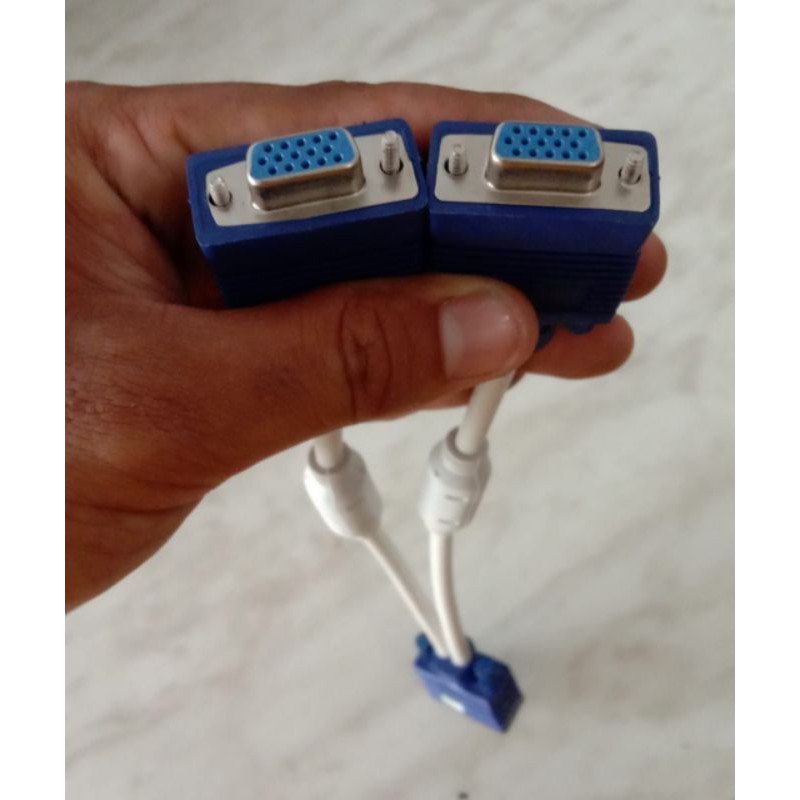 Kabel VGA Splitter / VGA Splitter / Cable VGA Splitter 1 Male - 2 Female / Kabel VGA Cabang 1 - 2