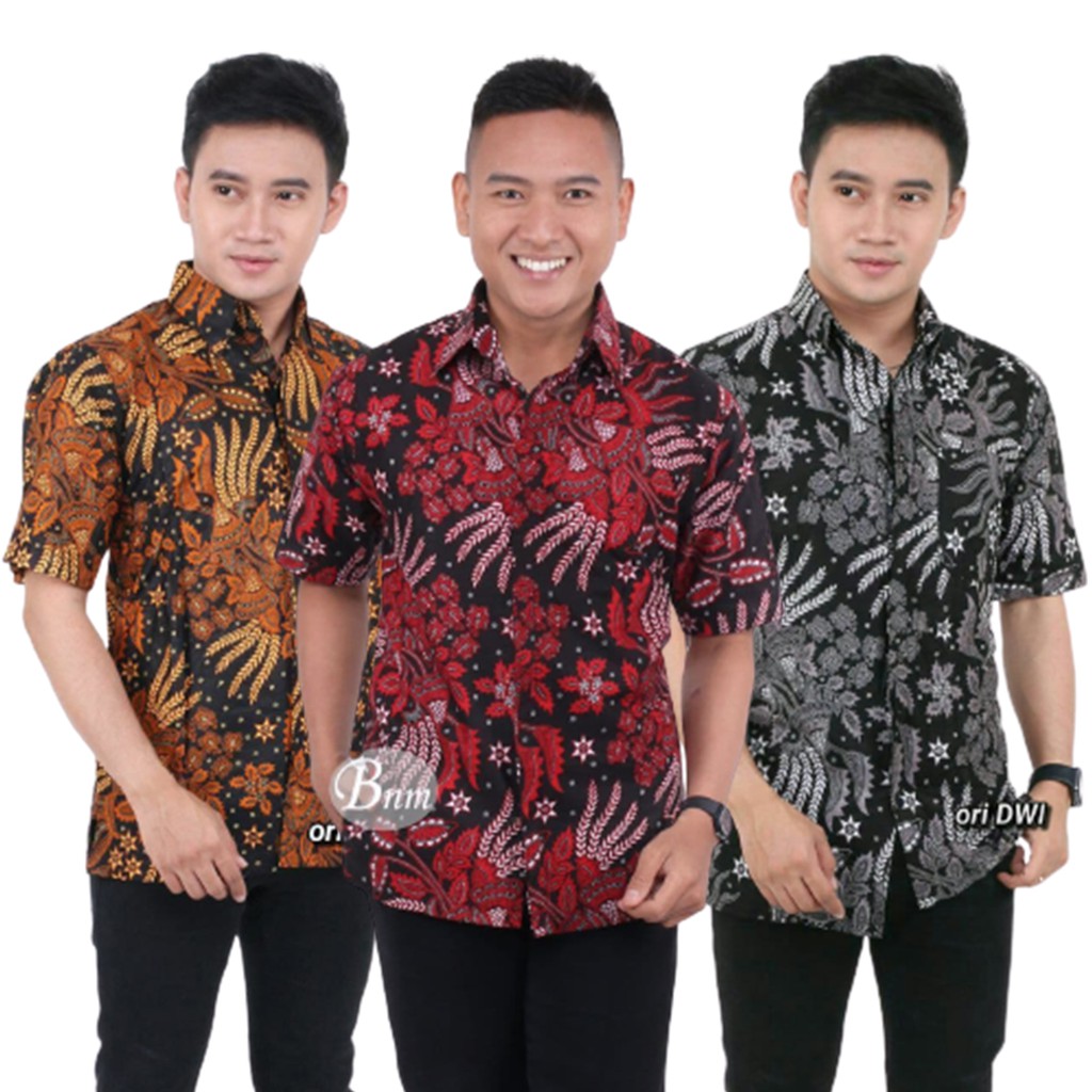 COD Hem Batik Pria Lengan Pendek Pekalongan - Baju Batik Pria - Hem Batik Pria Jumbo M L XL XXL 3XL 4XL 5XL