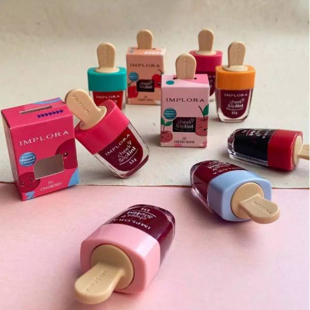 Implora Cheek &amp; Lip Tint Model Ice Cream - Set Liptint es cream &amp; Pemerah Pipi