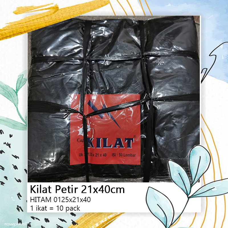 Kantong Kresek Plastik KILAT Petir Hitam 21x40