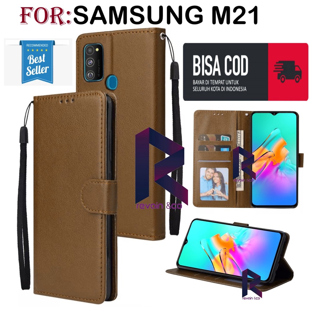 SAMSUNG GALAXY M21 CASE FLIP WALLET LEATHER KULIT PREMIUM SARUNG BUKA TUTUP FLIP CASE SAMSUNG M21