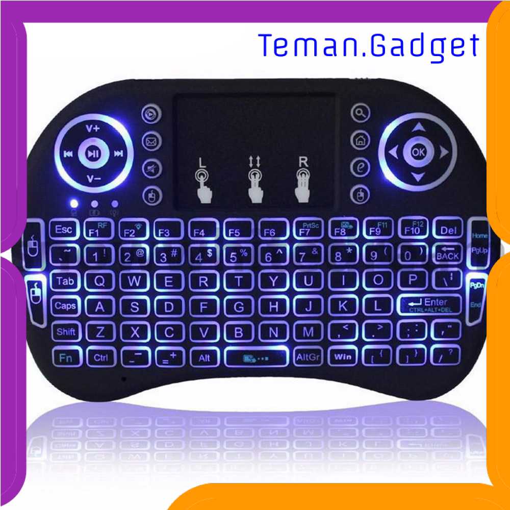 TG-BA Taffware Air Mouse Wireless Mini Keyboard RGB 2.4GHz Touch Pad - I8