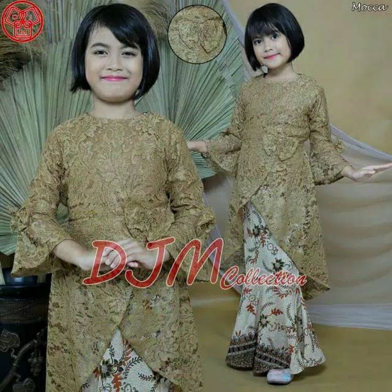 setelan kebaya anak srikandi brokat / kebaya kartini / kebaya anak tunik