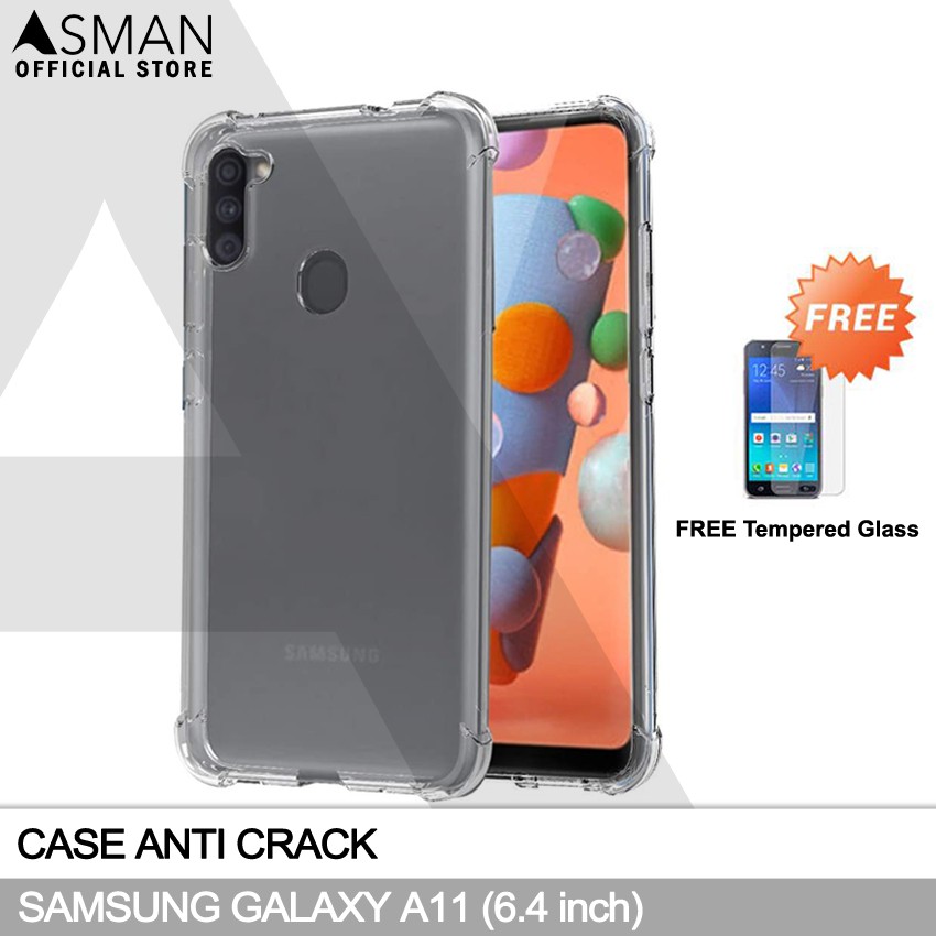 Anti Crack Samsung Galaxy A11 (6.4&quot;) | Soft Case Anti Bentur + FREE Tempered Glass