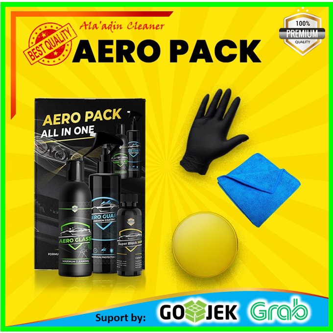 Original | Aero Pack  Paket Perawatan Kendaraan Penghitam Pengkilap Body Motor Mobil