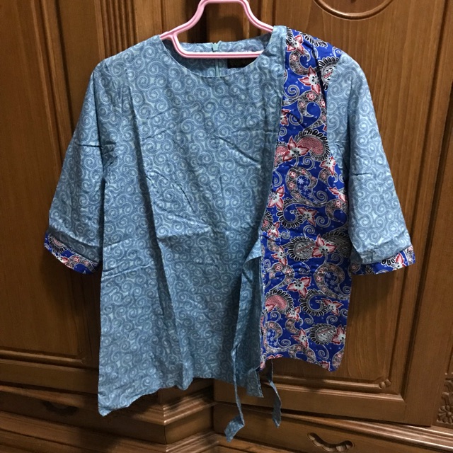 BLOUSE BATIK ARJUNA WEDA BIRU / BAJU ATASAN BLUS BATIK