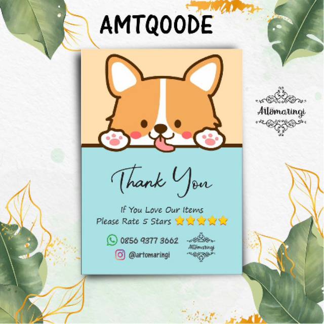 Kartu Ucapan / Thanks Card untuk Online Shop / Coupon Souvenir / Ucapan Pernikahan