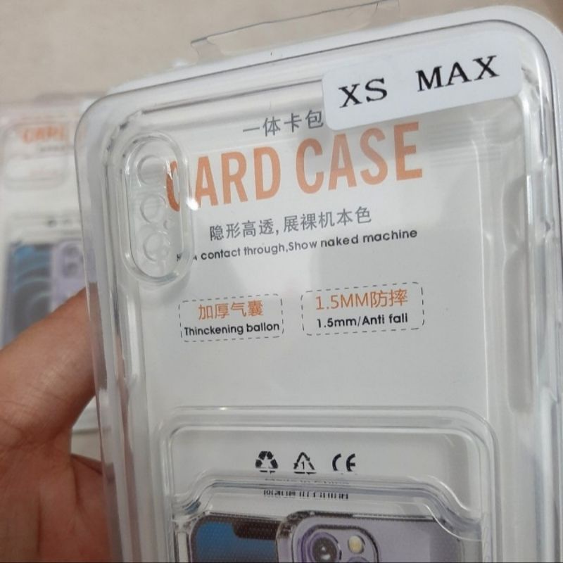 iphone X XS XR XS MAX soft case ultra clear slot kartu Premium