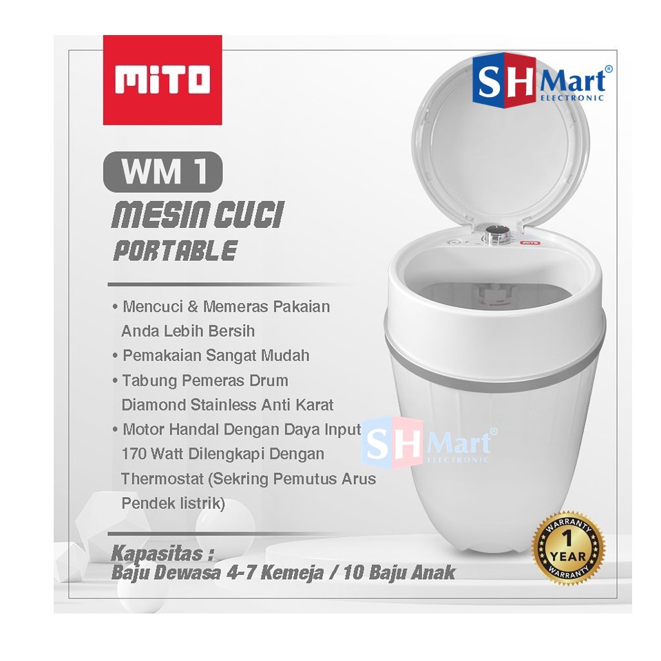 Mito Mesin Cuci Portable 3.5 KG  Mito WM1 (Medan)