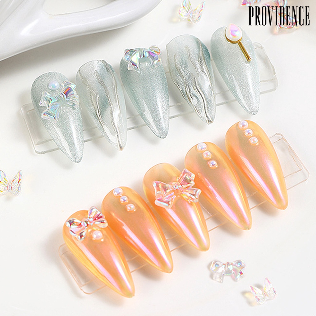 Providence 30Pcs/Pack Nail Art Bowknot Stylish Decorative Resin Bow Rhinestone Manicure Decoration for Women