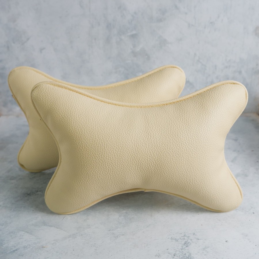 Karlo Bantal Premium Leher Kepala Mobil Basic Beige Krem Cream