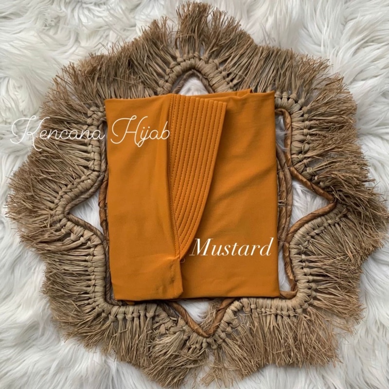 Bergo Hamidah ( ORI ) / Bergo Jersey Menutup Dada / Hijab Instan Jersey-Mustard