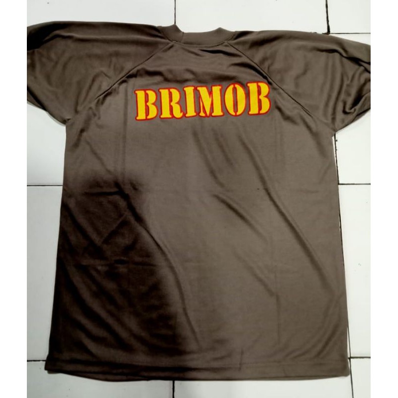 KAOS PDK BRIMOB//WARNA COKLAT/UKRN.M.L.XL.XXL