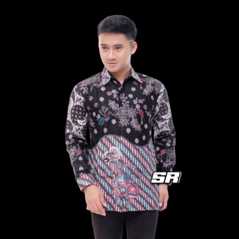 Batik Pria Lengan Panjang BATIK BERKAH HRB026 motif KERATONAN Kode 002 size M L XL XXL Reguler