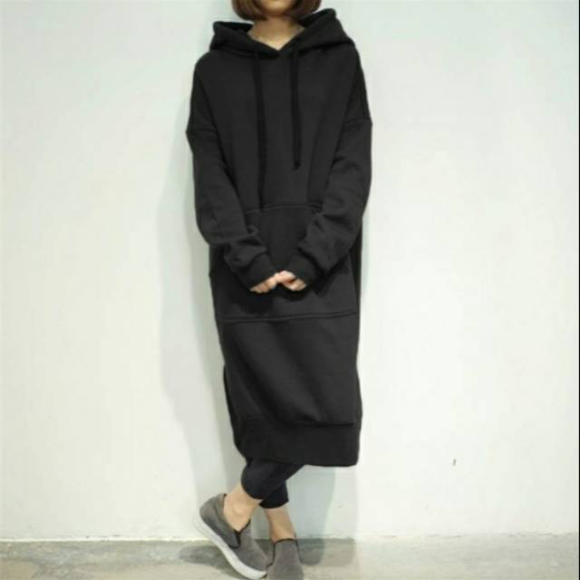 Zanzea Hoodie Baju dress panjang lengan panjang hijab