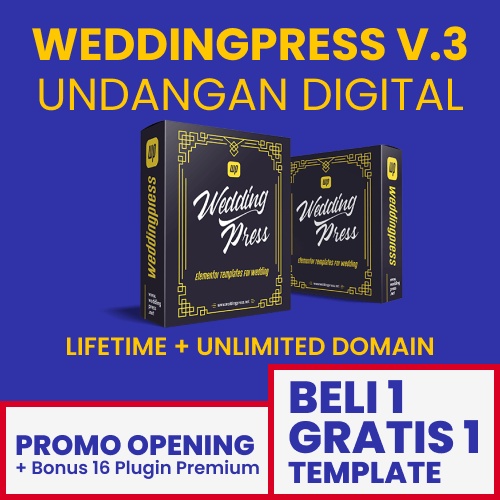 WEDDINGPRESS V3 TEMPLATE UNDANGAN DIGITAL WORDPRESS ELEMENTOR TERBARU