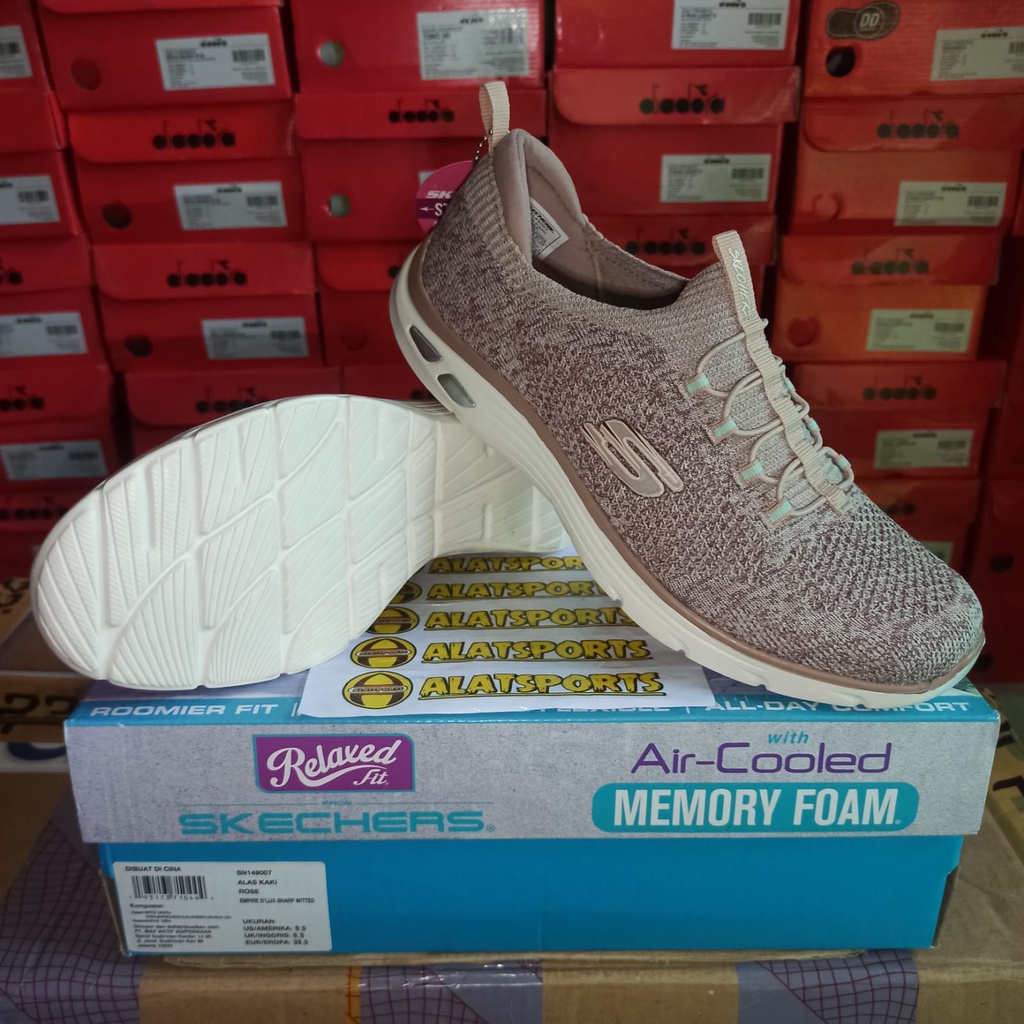 Skechers Empire D'Lux Sharp Witted 149007-ROS Sepatu Sneaker Wanita Original