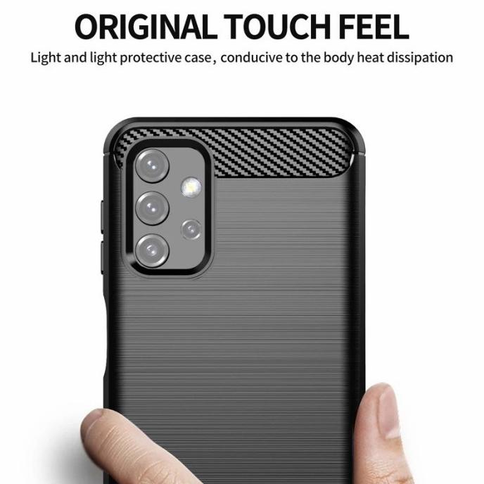 SAMSUNG A32 A52 A72 SOFT CASE RUGGED ARMOR CARBON ORIGINAL CASING - HITAM, SAMSUNG A32