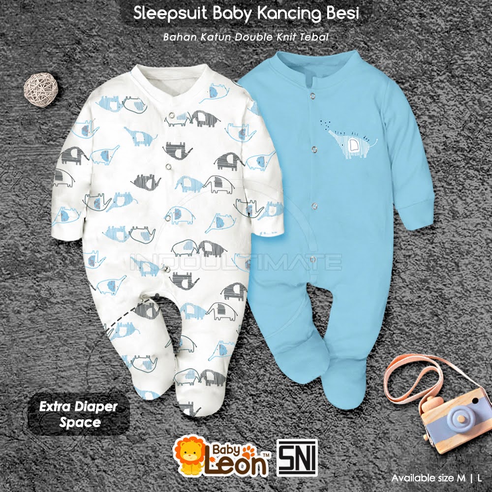 BABY LEON Sleepsuit Bayi Baby Sleepsuit COTTON GY-052 Jumsuit Bayi Laki-Laki Perempuan Jumper