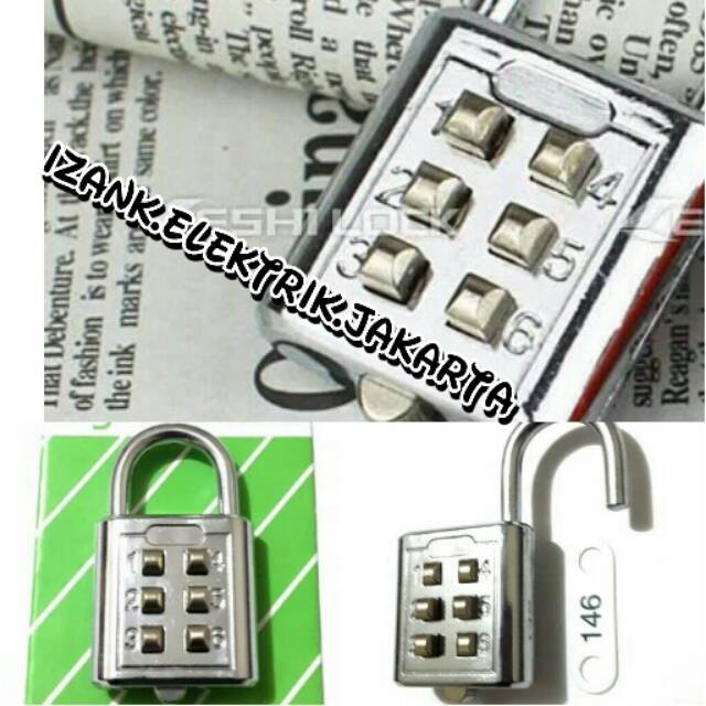 

GEMBOK PIN NOMOR 30MM 6 DIGIT BESI SILVER