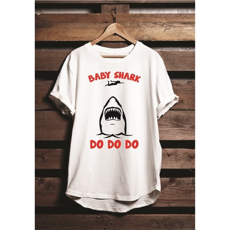 Kaos Tshirt Baju Combed 30S Baby Shark Do Do Do Pink Fong Jaws