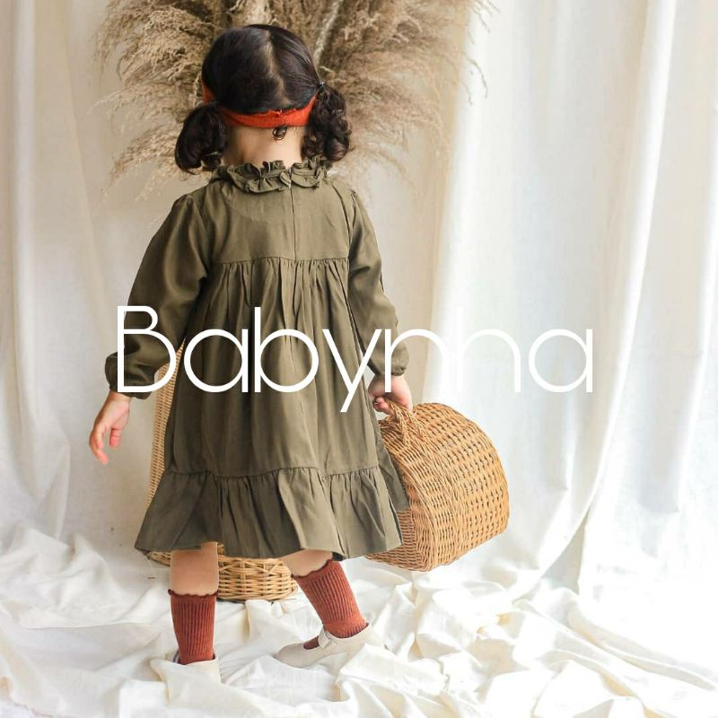 BABYNHA Dress Baju Anak Perempuan Tangan Panjang Usia 1-5 Tahun/Rumi Dress