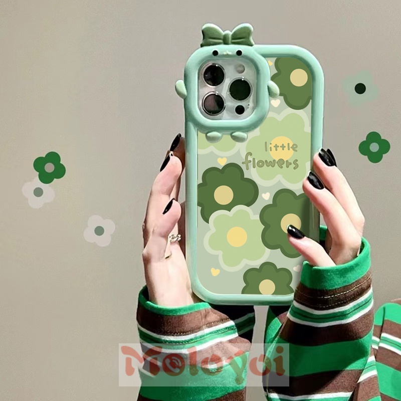 Soft Case TPU Motif Kartun Bunga 3D Untuk iPhone 7plus XR 11 12 13 14 Pro MAX 7 8 6 6S 14 Plus 8plus X XS MAX SE