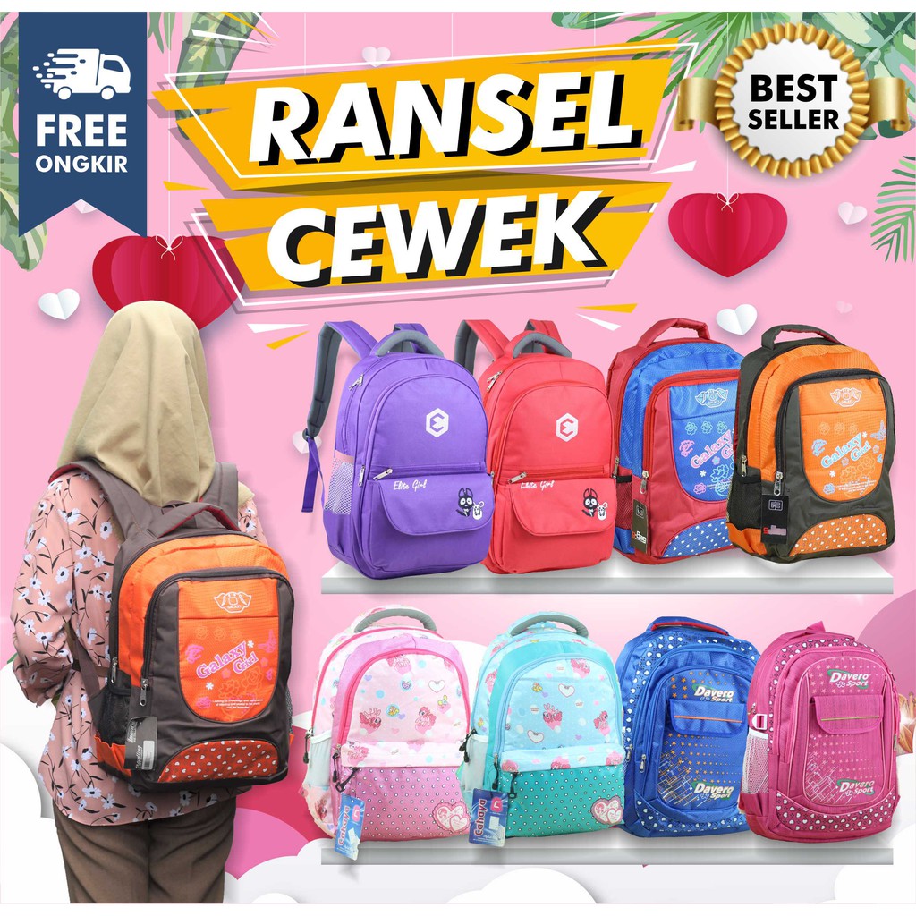 Ransel Gendong Perempuan SMP SMA Backpack Cewek Multifungsi Keren Tas Sekolah Fashionable Wanita