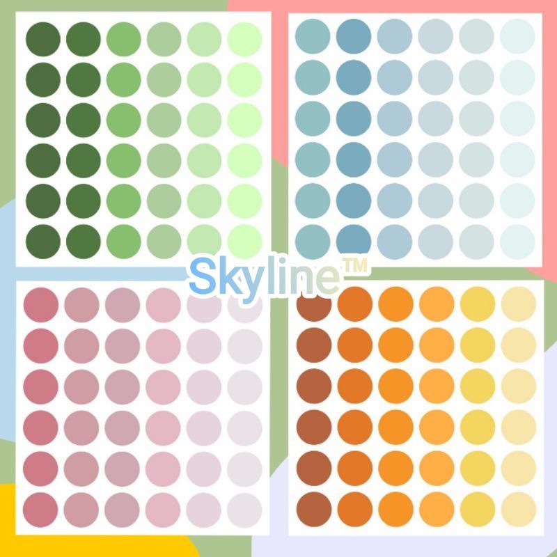 

Sticker Kiss Cut Scrap Book Journal Dengan Design Dot Warna Pastel Isi 36Pcs