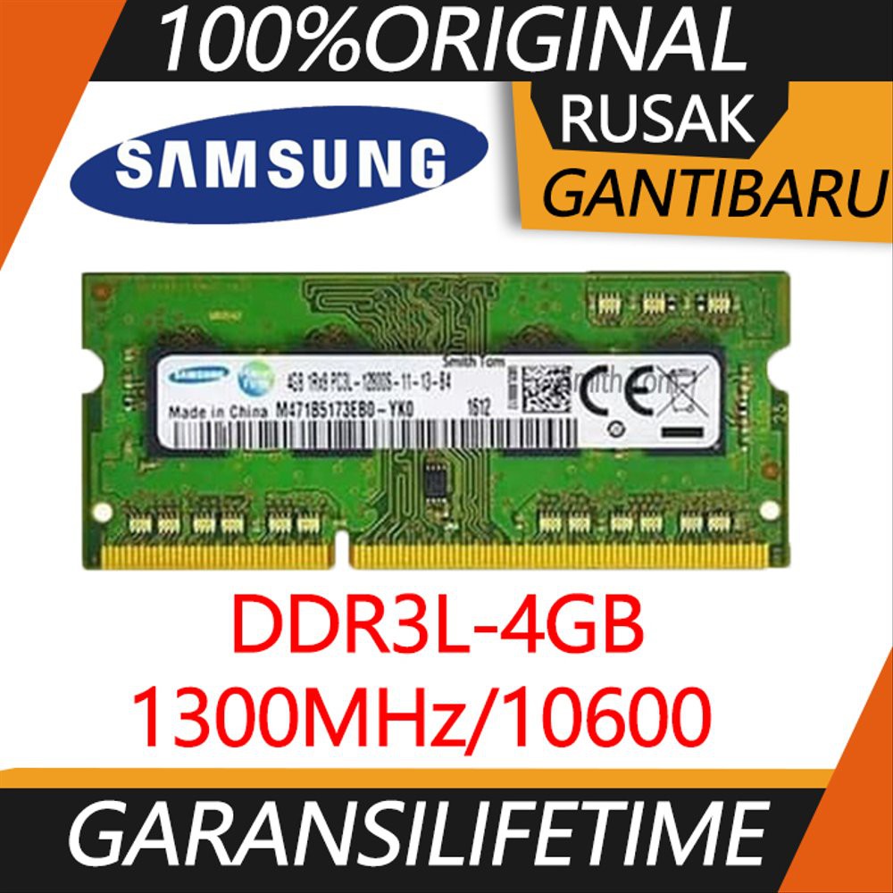 Jual Ram Laptop Samsung SODIMM 4GB DDR3L DDR3-1333 4G Sodim Murah