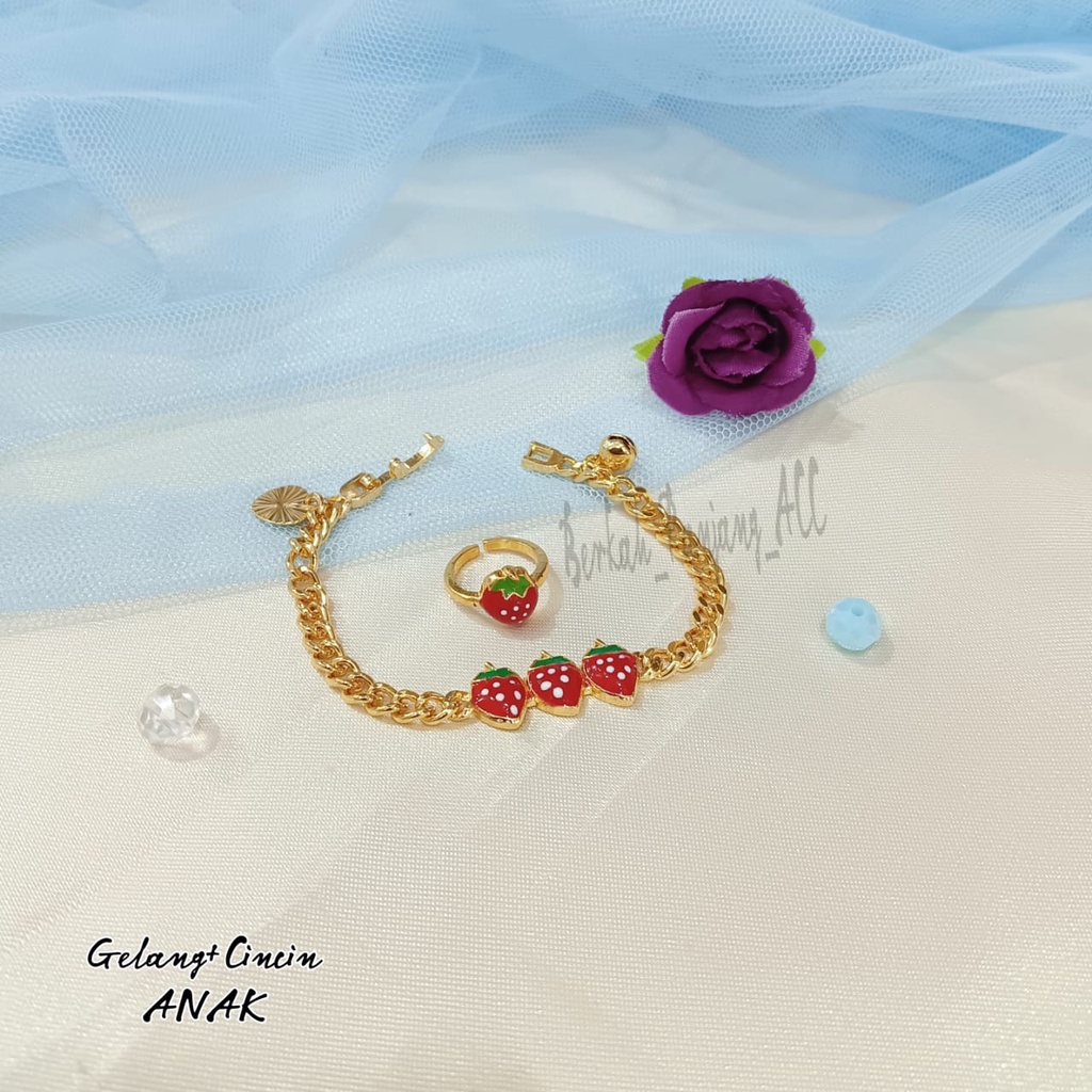 GELANG+CINCIN ANAK KARAKTER perhiasan super berkelas fashion korea anti karat dan anti luntur