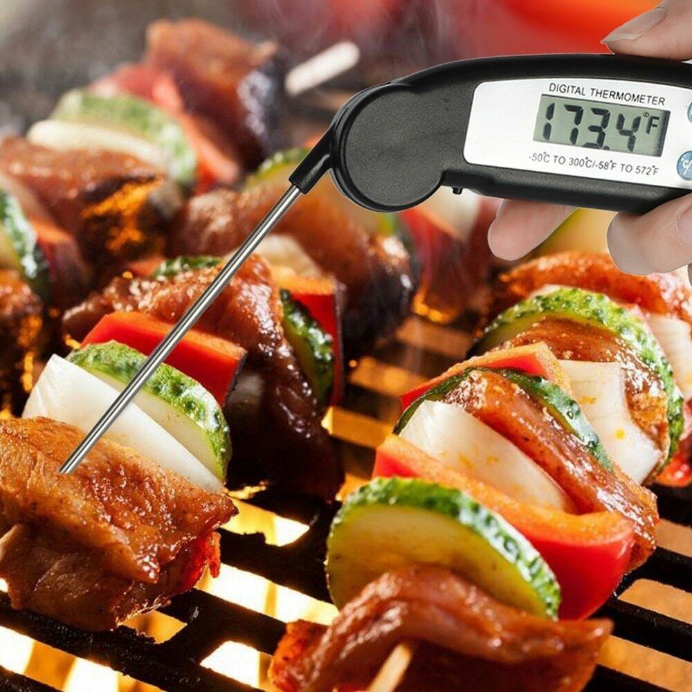 Termometer Probe Lipat Daging Panggangan BBQ Digital Instant Baca Termometer Makanan Alat Kue Dapur