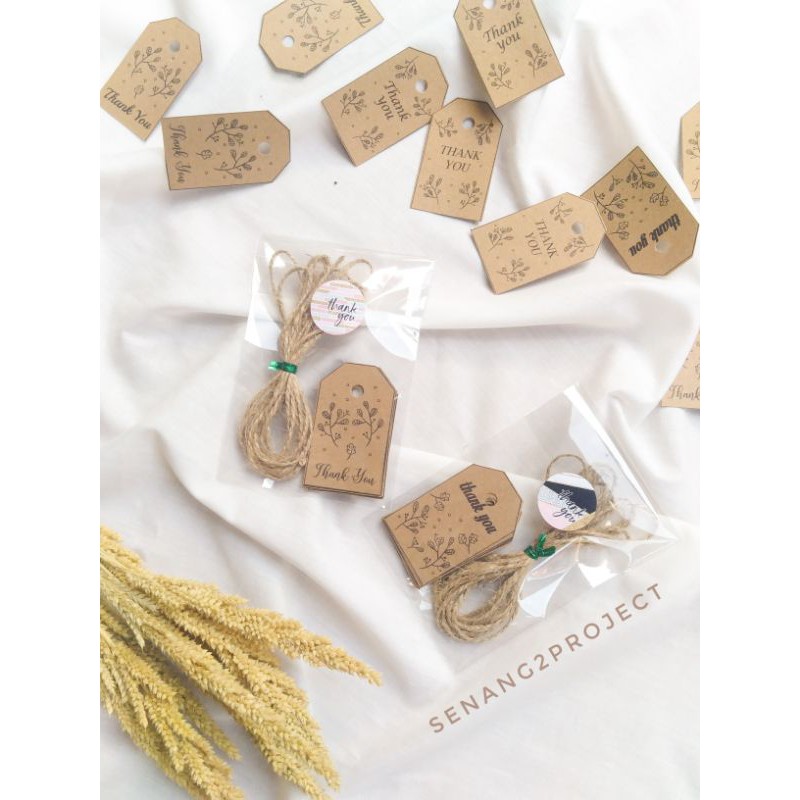 

10 Pcs Hang Tag Thankyou / Made With Love dan Tali Rami