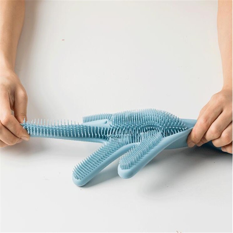 Xiaomi Mijia JJ Sarung Tangan Cuci Sikat Magic Silicone Cleaning Gloves HO004 - Blue