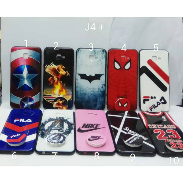 Case fuze glass super hero plus popsocket Samsung J4 plus 2018